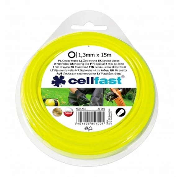 Damil 1,3mm/15m sárga kör